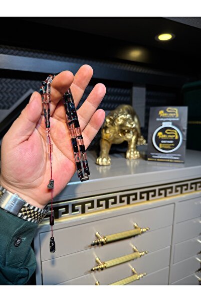 Tesbih-i Hazır Tesbihçilik Usta İmzalı Hareli Sıkma Kehribar Tesbih Usta imza...