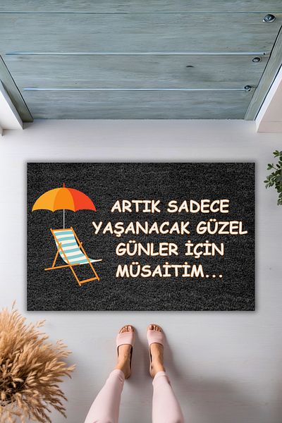 Dormot Home Modern Digital Printing Black I'M Only Available for the Good Days Anymore Door Mat