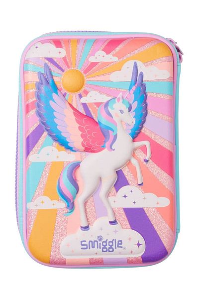 SMIGGLE 3-LAYER EMBOSSED HARDTOP PENCIL BOX WITH UNICORN AND KOALA DETAIL