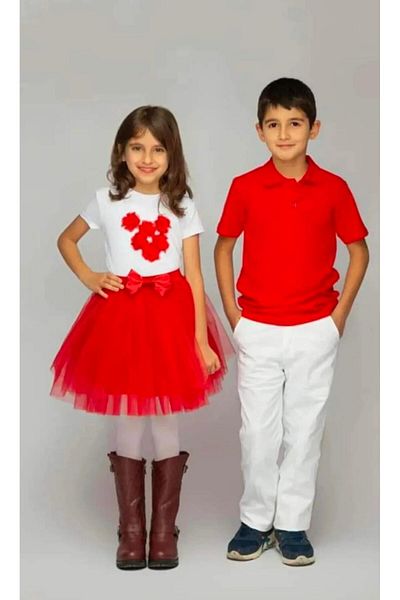 nuriş fashion 23 April 19 October - Kids and Girls Boys Kiyafe Set 4-Piece - Couple in One Set