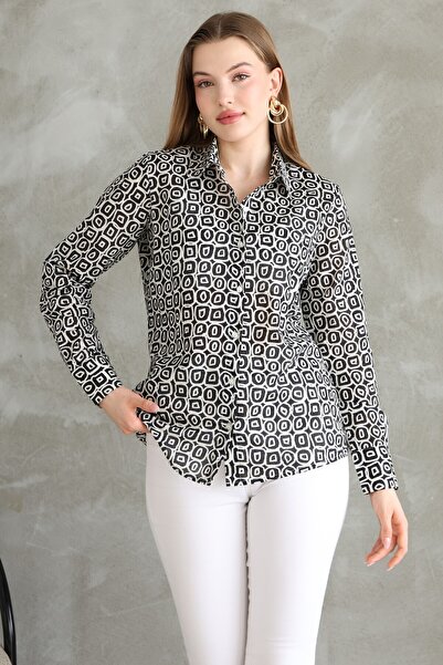 SİA LESS Women's Shirt Relaxed Cut Regular Color Casual Shirt New Model