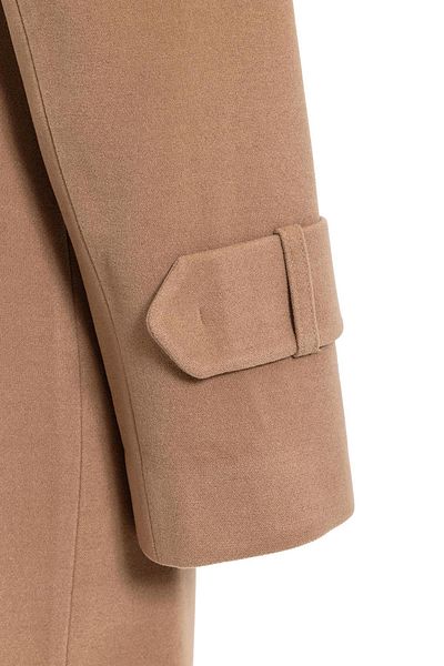 Olcay Mittellanger Mantel mit Umhang und Epaulette, detailliertem Druckknopfverschluss, Kamel 3771