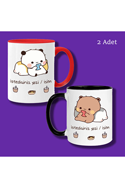 Ceymas Hediyelik Bubu Dudu Tasarımlı Sevgililer ve Eşlere İsim ve Yazı Yazıla...