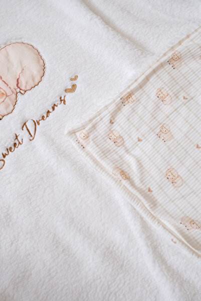 BABYLİM Welsoft 80X100 Unisex Baby Blanket - Double Sided Lamb Pattern