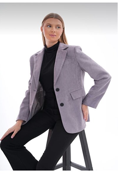 Bikombin Gri süet ceket blazer