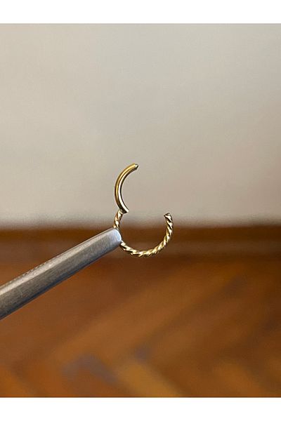 Rupen Kraft 316 L Surgical Steel Twisted Cartilage Piercing Rook Orbital Helix Septum Piercing