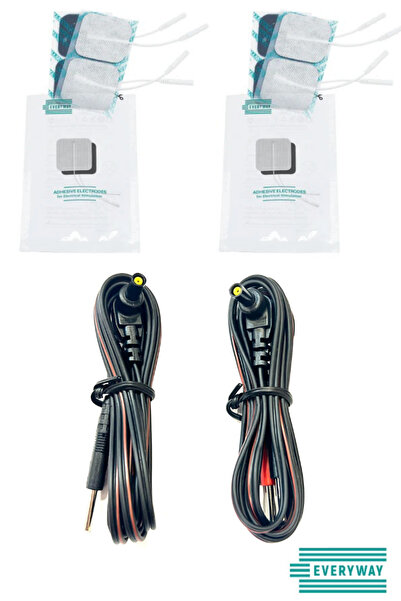 Everyway 2 Paket Kablolu Tens Pedi + 1 Çift Tens Cihazı Kablosu