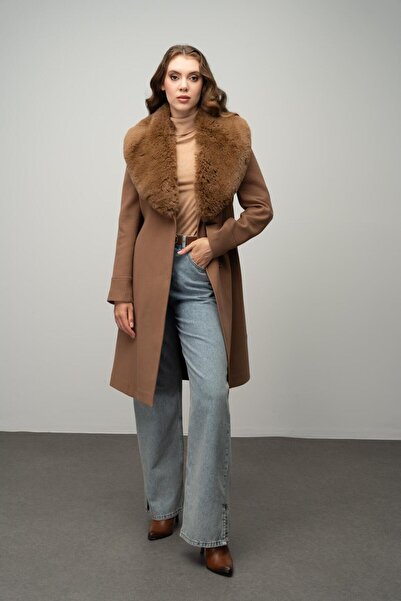 Olcay Kabát s odnímatelnou kožešinou a zapínáním na patentky - TABA 3016