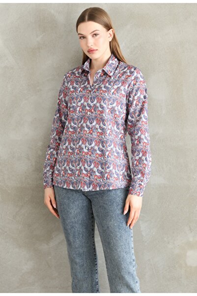 SİA LESS Women's Shirt Relaxed Cut Regular Color Casual Shirt New Model
