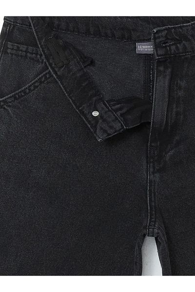 LC Waikiki Pantaloni de jeans pentru băieți cu talie neagră LCW Kids, cu talie elastică reglabilă