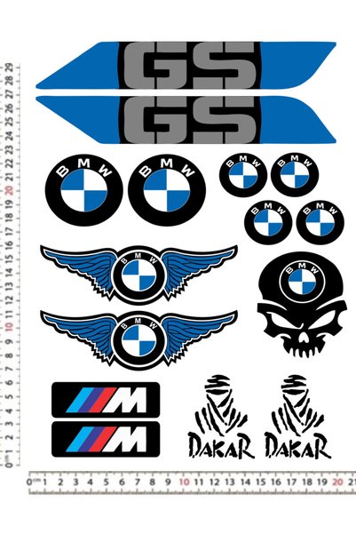 Limitless Design BMW ///M MOTORSİKLET KASK A4 STİCKER ÇIKARTMA SETİ