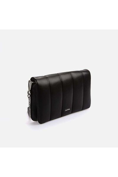 Calvin Klein Women's Black Leather Shoulder Bag - Magnet, Adjustable Chain and Strap K60K 612787 -Beh