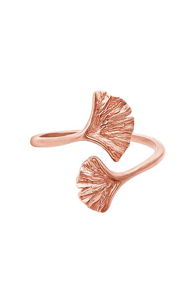 ELLI Inel pentru femei Gingko Leaf Open Trend În argint 925 placat cu aur