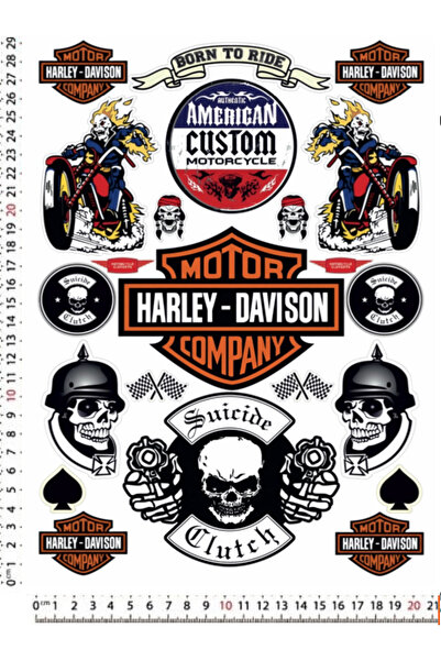 Limitless Design Limitless desing HARLEY STİCKER SETİ A4 MOTORSİKLET KASK