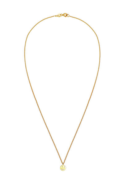 ELLI Náhrdelník Dámská destička s usměvavou tváří 925 mincovní stříbro