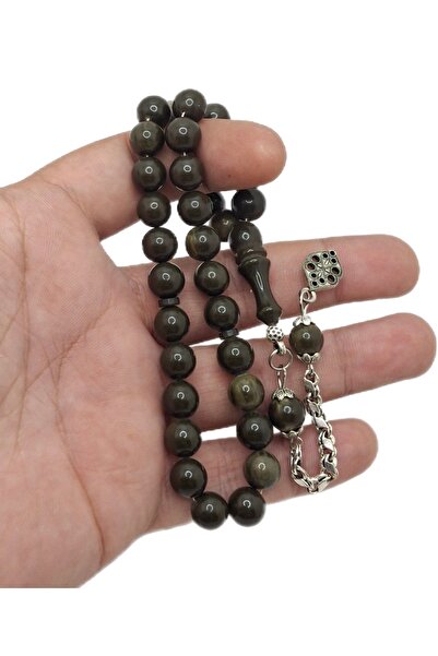 Han Ticarethane Green Globe Cut Clamping Amber Rosary