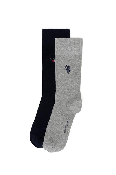 U.S. Polo Assn. Γκρι Navy Blue 2-Pack - Ανδρικές/Γυναικείες κάλτσες με κανονική εφαρμογή - Κομψό και άνετο σχέδιο