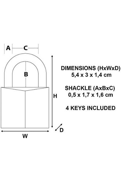 STOREMAX Thick Solid Brass Key Hanging Lock - under Nevo 105 2930Eurd