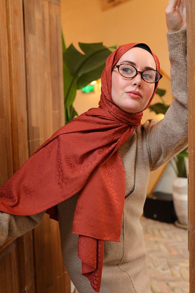 Silk Home Batik Pattern Jacquard Deluxe Shawl - Tile