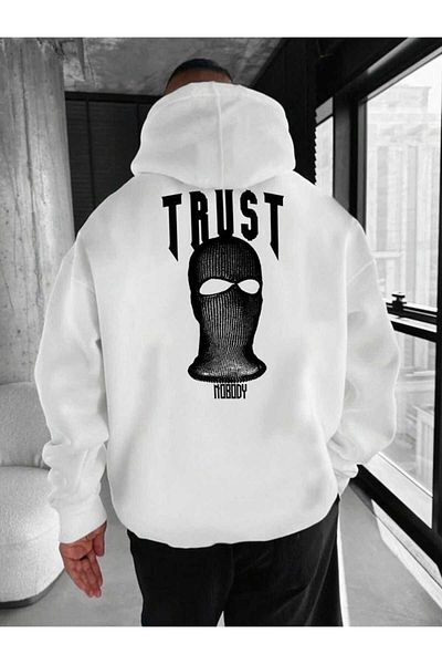 BUY CENTER Unisex με στάμπα στην πλάτη Oversize φούτερ με κουκούλα