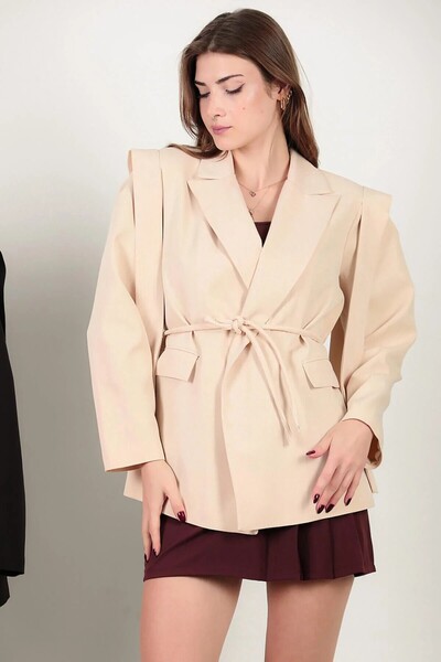 TANISA Zaven Omzu Kuşaklı Blazer Ceket TNS-4395