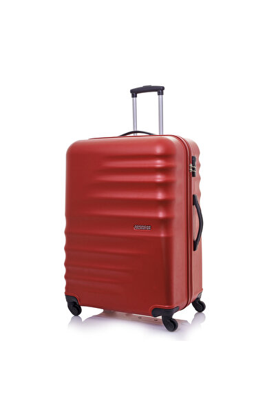 American Tourister حقيبة سفر صلبة من بريستون مقاس 67 سم، متوسطة الحجم، حمراء ...