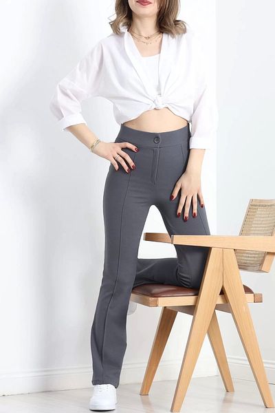MOD10 Striped Zra Crepe Trousers Dyed Gray