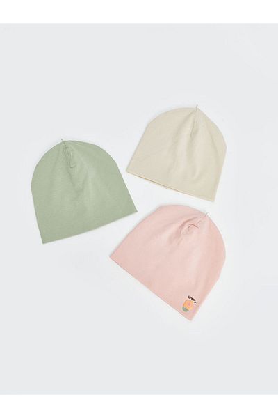 LC Waikiki Basic Cotton Beanie for Baby Girl - Set of 3 S56422Z1