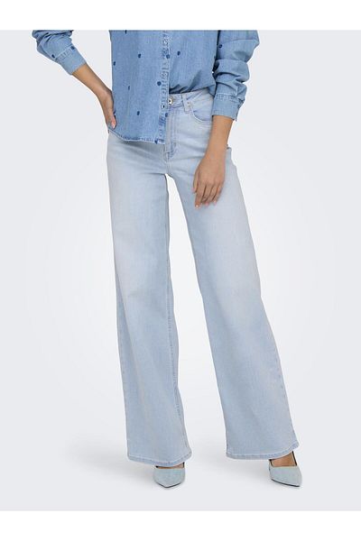 ONLY Jeans mit weitem Bein ONLMADISON Hohe Taille Weiter Beinschnitt Jeans