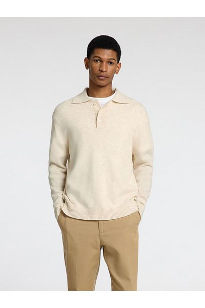 Selected Homme Polohemd aus Strick 100% Woll