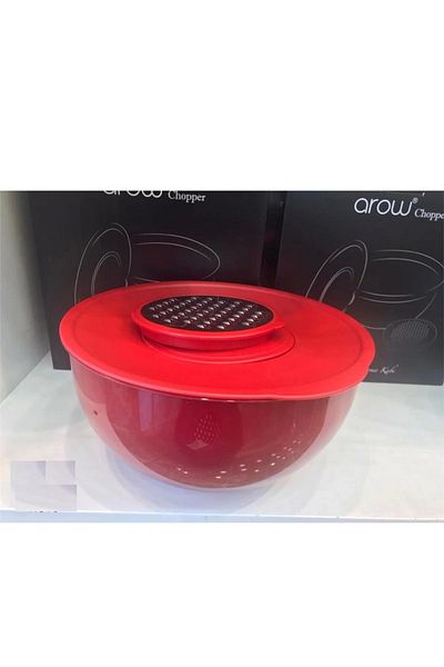 AROW Chopper Smart Mixing & Storage Container with Grater Acrylic 4.6 Lt 25 Cm Red Tr-3633