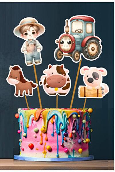 Hiras Dizayn 5 قطع من زينة عيد ميلاد على شكل حيوانات المزرعة، زينة كبيرة للكع...