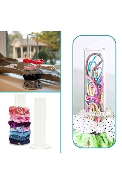 takı tutkum إكسسوارات الشعر، منظم الشعر المطاطي الشفاف