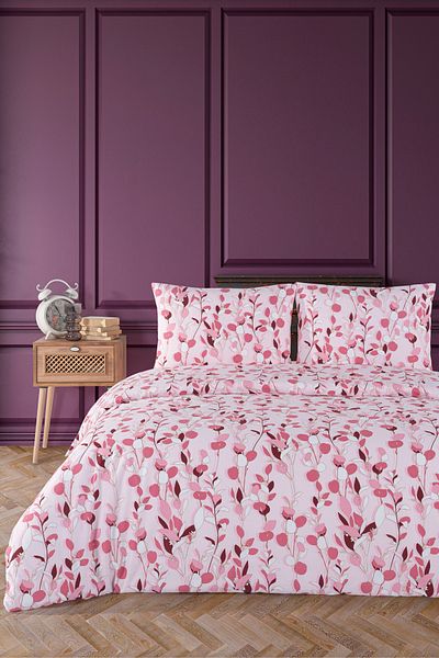 Evim Danny 100% Cotton Akfil Cotton Double Duvet Cover Set 200X220Cm Pink