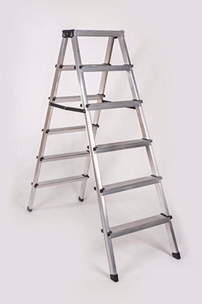 MAVİ TREND 6+6 Alüminyum Çift Çıkışlı Merdiven Paslanmaz Alüminyum Merdiven