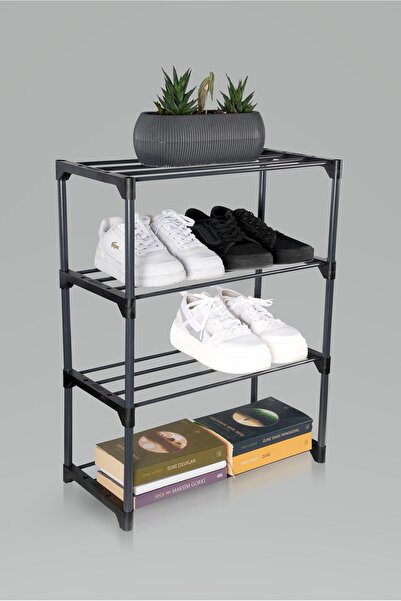 Genel Markalar Metal Çok Amaçlı Raf Ayakkabılık Kitaplık Çiçeklik 4 Katlı Org...