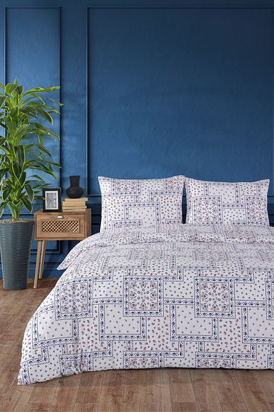 Evim Minnie 100% Cotton Akfil Cotton Double Duvet Cover Set 200X220Cm Navy Blue