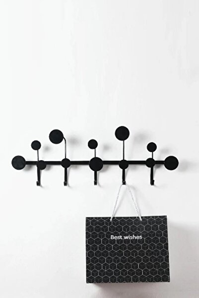 MAVİ TREND Dekoratif Metal Siyah Duvar Kapı Askısı Elbise Askısı Nota Model A...