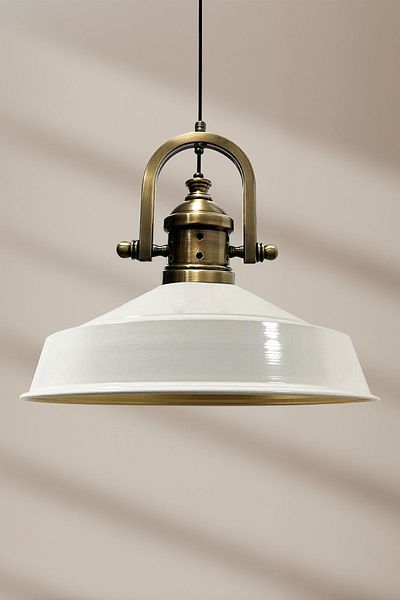 Bamyum Asletl-Marine Industrial Vintage Hängelampe  40 cm, Weiß Metall Pendelleuchte