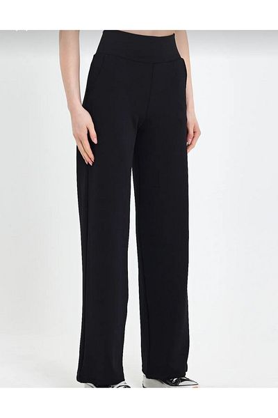 Butik Pantaloni Palozzo cu buzunare cu centură neagră