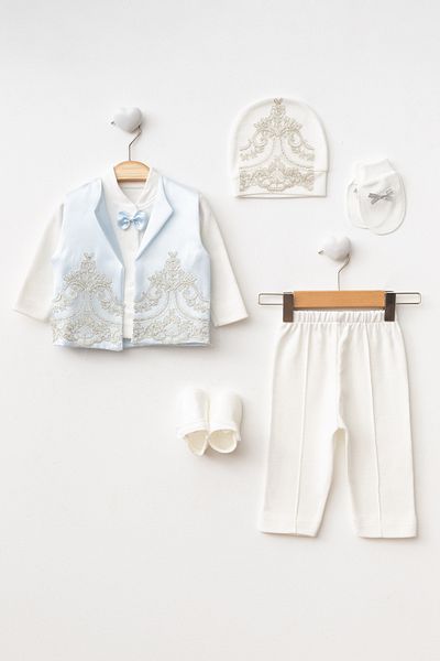 Ponpon Baby Baby Boy 6 Pieces of Luxury Mevlüt Set / Circumcision Bodysuit Baby Gift