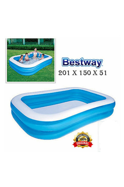 BESTWAY Blue Rectangular Pool 201Cm X 150Cm X 51Cm 26-54346