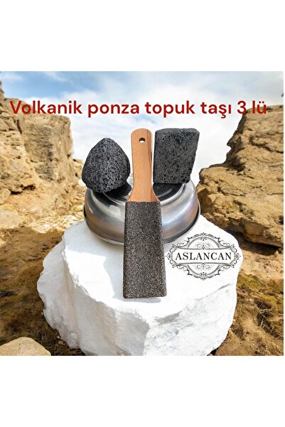 ASLANCAN Ahşap Saplı Topuk Törpüsü Poza Taşı,3 Lü Set