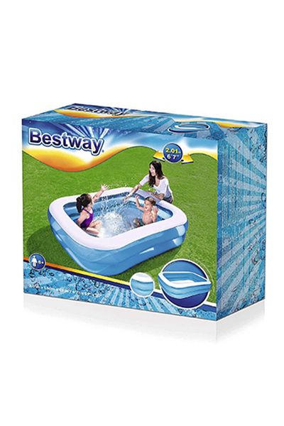 BESTWAY حوض سباحة مستطيل أزرق 201 سم × 150 سم × 51 سم 26-54346