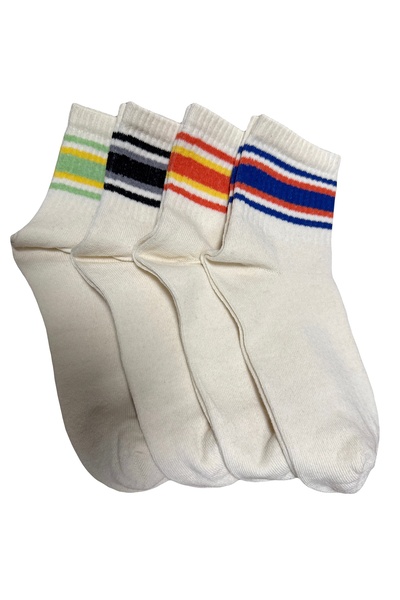 Bamuta Unisex Kolej Çorabı 4 lü Krem Rengi