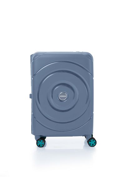 American Tourister حقيبة سفر سيكوريتي الصلبة 55 سم باللون الرمادي TSA