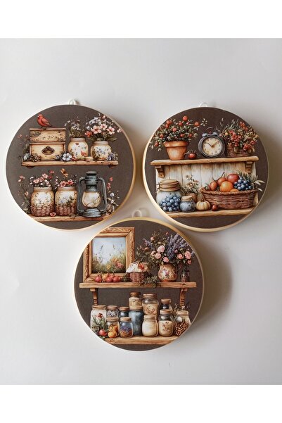 ZeyMin Art Mutfak Temalı 3 lü Duvar Süsü
