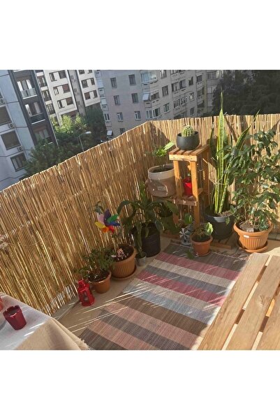 özgazi 60 Cm X 3 Metre Kamış Hasır Bambu Bahçe Çiti Balkon Çiti Gölgelik Ve D...