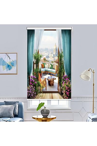 COOYA Roller blind,Window series pattern,heat and UV protection,suitable for bedroom,200cmx200cm