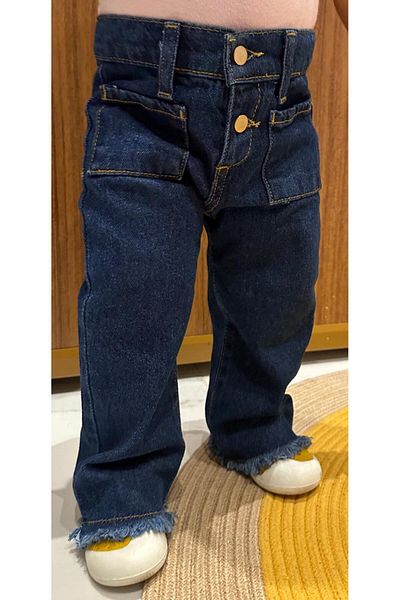 minny max Wide Leg Girls' Denim Jeans Trousers Dark Blue